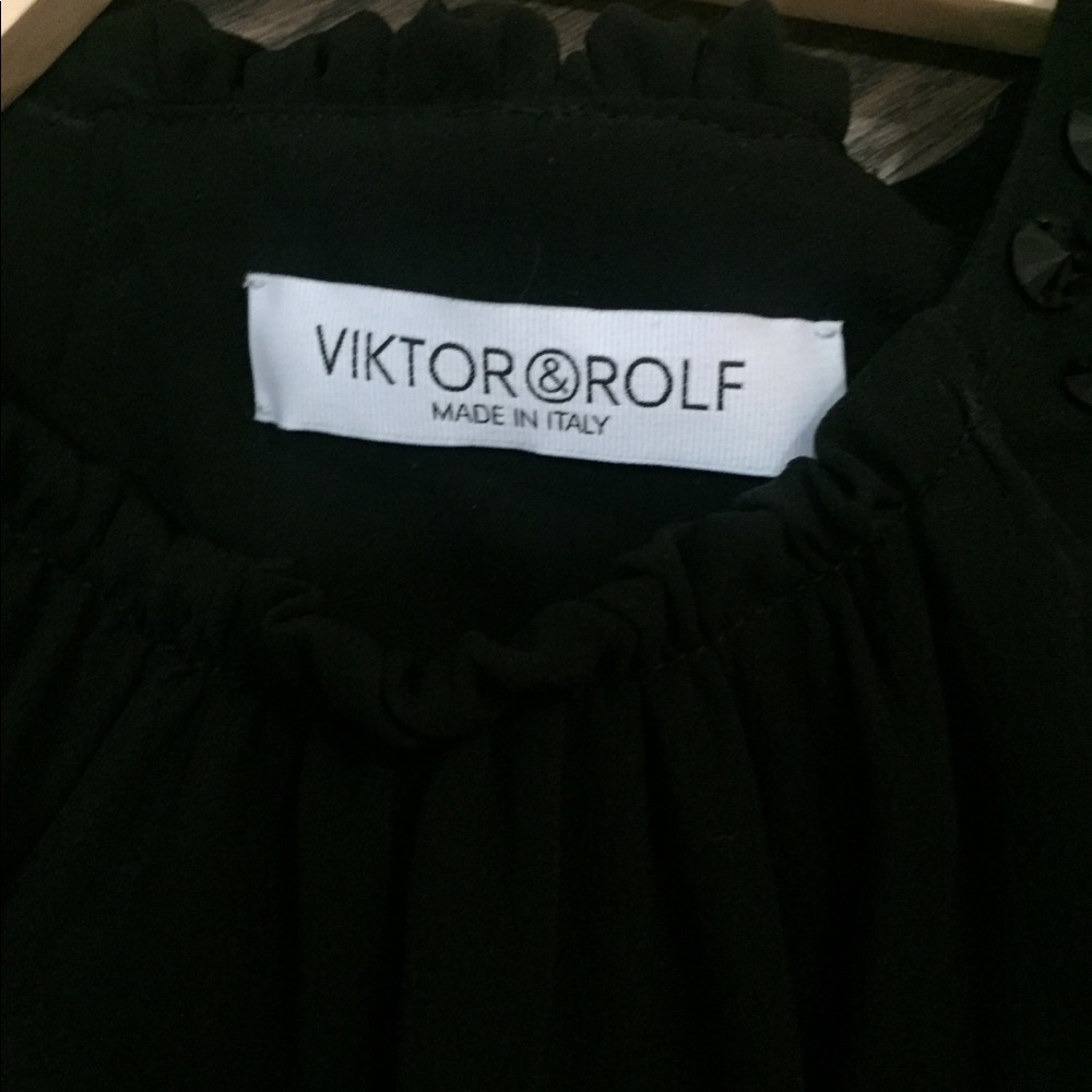 Viktor & Rolf Black Dress with Shoulder Beads